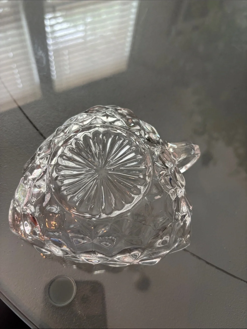 Fostoria Clear Pressed Glass Heart Dish with Handle